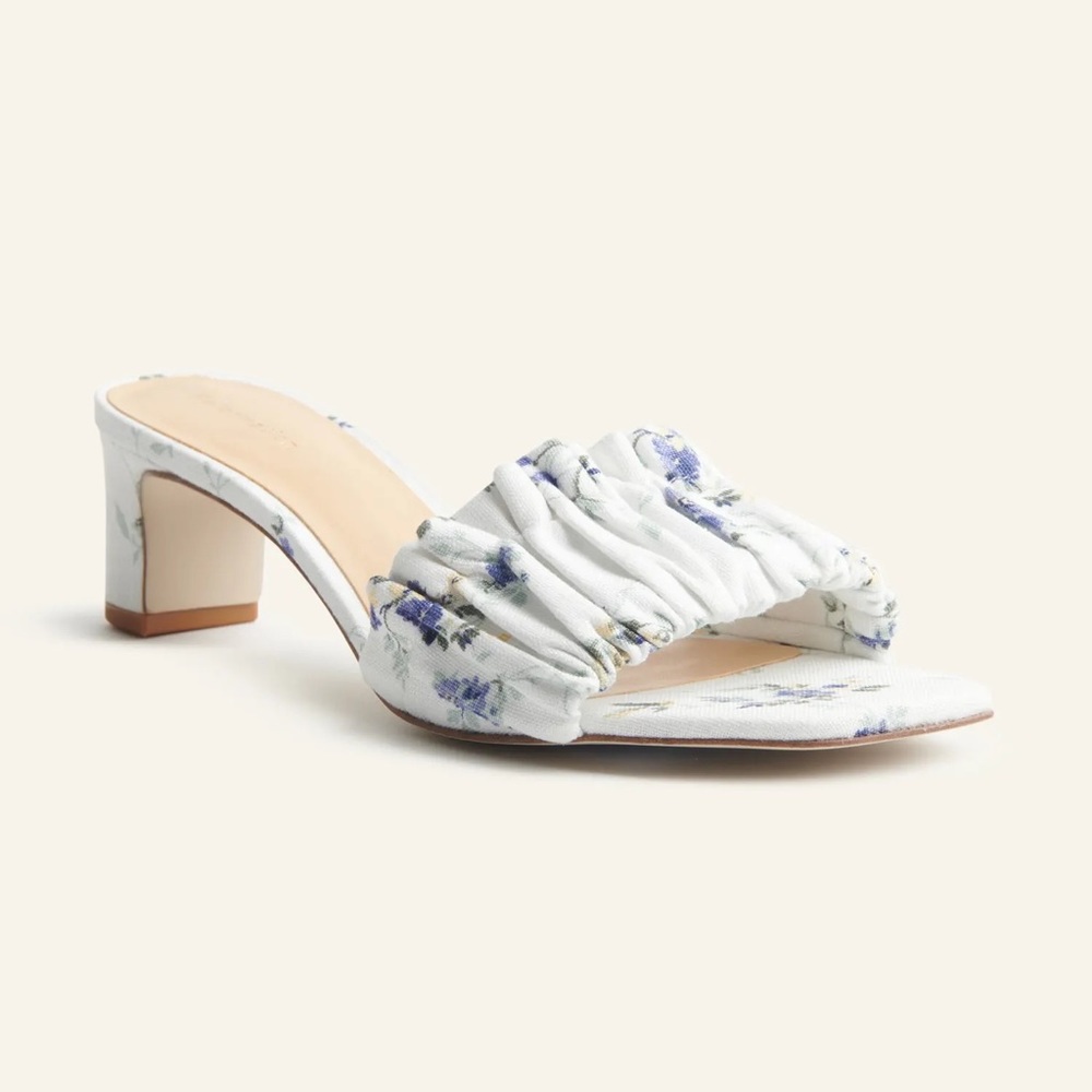 Reformation Shereen Ruched Block Heel Mule in Madeline